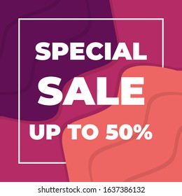 Sale Banner Paper Cut style up to 50% Off. Premium Vector