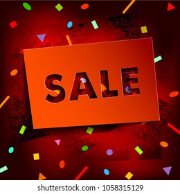 Sale Banner with Place for Your Text. Vector Illustration clip-art