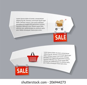 Sale Banner with Place for your Text. Vector Illustration 