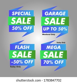 Sale Banner and poster 4 bundles for social media, market and supermarket use. premium vector