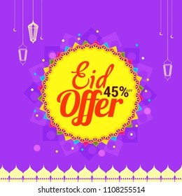 Sale Banner Or Sale Poster For Festival Of Eid Mubarak.