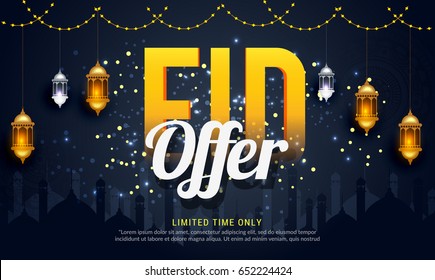 Sale Banner Or Sale Poster For Festival Of Eid Mubarak