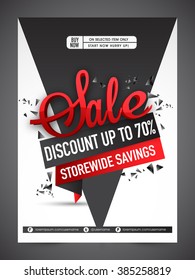 Sale Banner, Sale Poster, Sale Flyer, Sale Vector. 70% Off, Sale Background. Big Sale, Super Sale, Special Offer. Vector illustration.