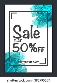 Sale Banner, Sale Poster, Sale Flyer, Sale Vector. Flat 50% Off, Vector illustration.