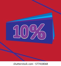 Sale banner, poster. special offer, discounts, 10% off. Vector illustration.