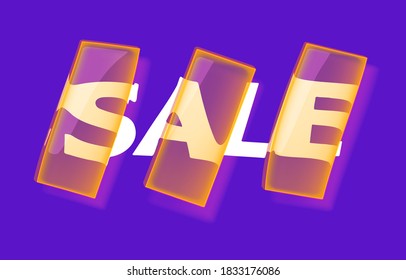 SALE . Banner, poster and sticker concept, with liquid text love.