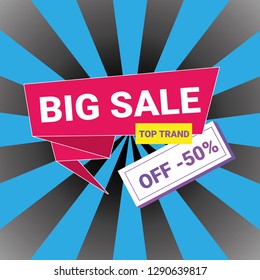 Sale banner and Poster template design. Big sale special offer Promotion 50% off. Vector illustration
