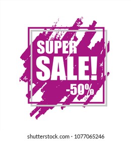Sale banner, price tag, sticker, badge. Vector illustration.