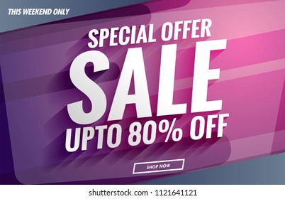 sale banner purple