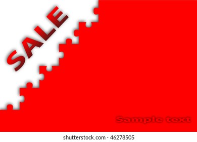  sale banner, puzzle border