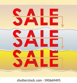 Sale banner with ragged paper effect