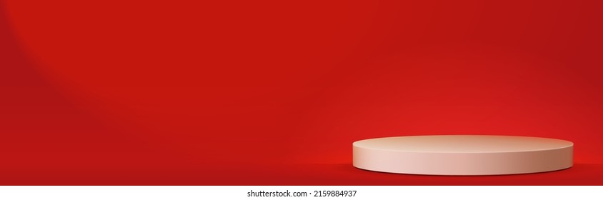 Sale banner with realistic round podium and copy space. Empty stage scene for exhibition, award ceremony, luxury premiere entertainment presentation or advertisement vector illustration