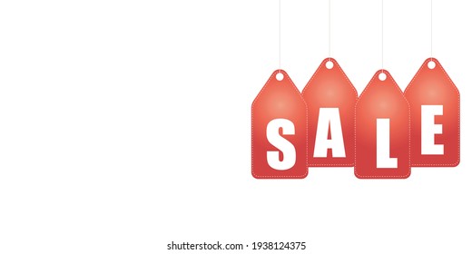 Cartel de venta. Fondo de descuento vectorial de color rojo.