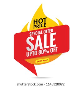 sale banner red  hot price