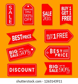 sale banner red template collection.