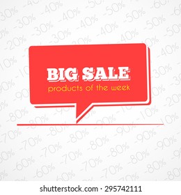 sale banner. Ribbon. Sale and discounts speech bubbles. Vector illustration