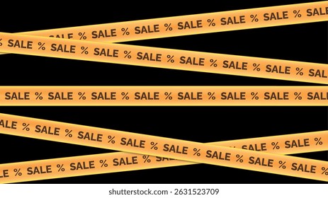 Sale Banner Ribbon. Yellow Vector Discount Offer. Promotion Frame with Sale Text Graphic. Special Promo Advertising Voucher Background. Christmas Sale Labels. Black Friday Shopping Clearance Template.