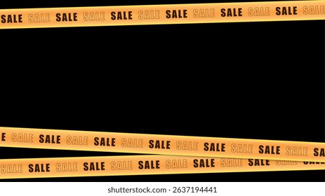 Sale Banner Ribbon. Yellow Vector Discount Offer. Promotion Frame with Sale Text Graphic. Special Promo Advertising Voucher Background. Christmas Sale Labels. Black Friday Shopping Clearance Template.