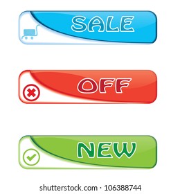 Sale banner set 3 colors