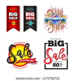 Sale banner set for promotion advertising.