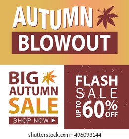 Sale banner set. Shop now, flash sale, vector.