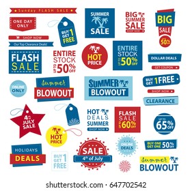 Sale banner set. Shop now, buy one get one free, vector.