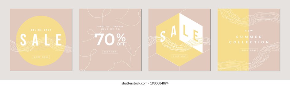 Sale banner set. Special offers and promotion square banner template.