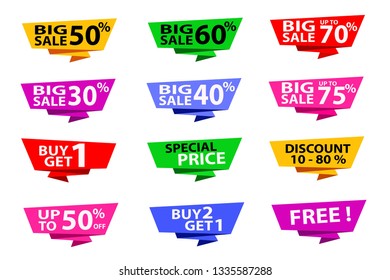 sale banner set vector 