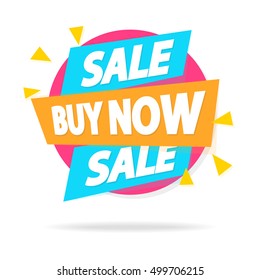 Sale banner with sign sale buy now special offer for special offer, advertisement tag, hot price, discount poster isolated on white background. Vector Illustration