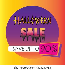 sale banner sign icon ribbon discount halloween shopping web for tag marketing selling promotion