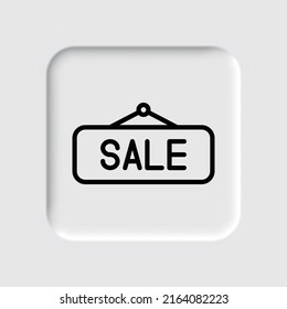 Sale banner simple icon vector. Flat design. Neumorphism design.ai
