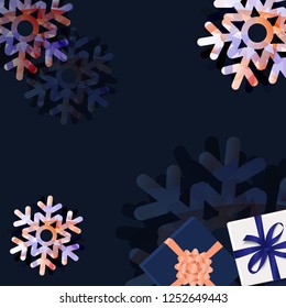 Sale Banner With Snowflake With Gradient Mesh, Vector Illustration
