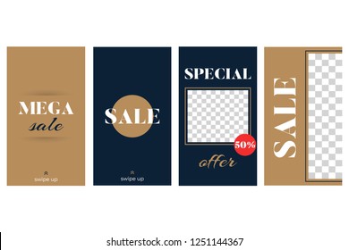 Sale banner for social media stories. vector design