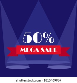 sale banner, special offer up to 50% off
