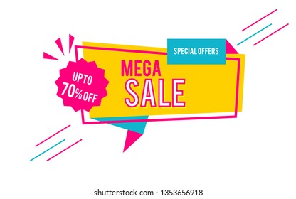 sale banner special offer -70 off colorful sale banner