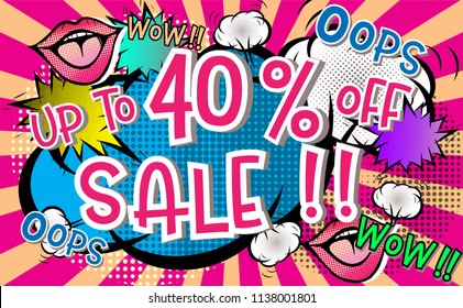 Sale banner.Big sale special offer.Pop art retro background.Comic Cartoon style.Template design for banner, flyer, invitation, poster, web site or greeting card.vector illustration