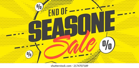 Sale banner with special offer to end of season. Great discount promotion. Seasonal price clearance advertisement. Ultimate sale announcement vector illustration