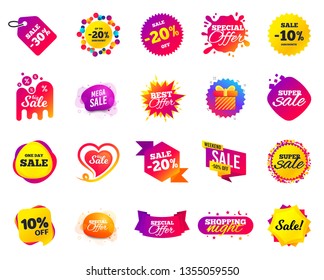 Sale banner. Special offer template tags. Cyber monday sale discount. Black friday shopping icons. Best ultimate offer badge. Super shopping discount icons. Mega banners set vector