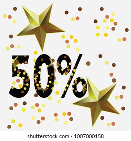 sale banner with star , vector
