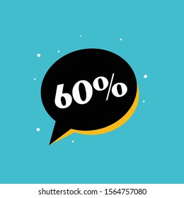 Sale banner, sticker up to 60 percent off. modern design template, Sale banner, sale sticker template design. Black friday special offer. end of season special offer banner. vector illustration.