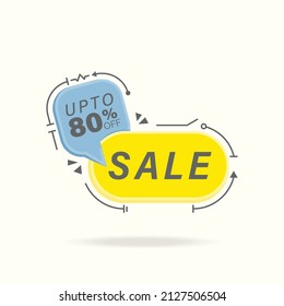 Sale banner tag promotion, vector icon flat color style illustration.