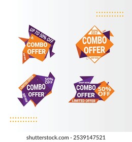 Sale banner, sale Tags Icon Set. Special Offer, Big Sale, Discount, mega sale banner. Store, Online Shopping Flat Design combo offer banner.
