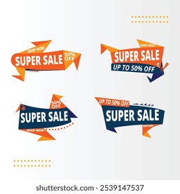 Sale banner, sale Tags Icon Set. Special Offer, Big Sale, Discount, mega sale banner. Store, Online Shopping Flat Design combo offer banner.

