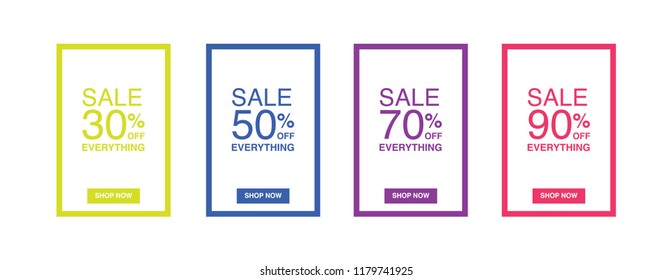 Sale Banner Template I Sale  30%,50%,70%,80% Off Everything 