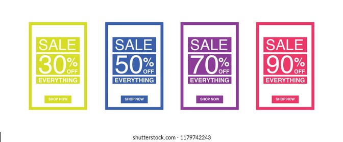 Sale Banner Template I Sale  30%,50%,70%,80% Off Everything 