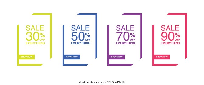 Sale Banner Template I Sale  30%,50%,70%,80% Off Everything 