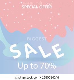 Sale  banner template, 3d figures realistic vector primitives composition minimal with flying objects and  shapes in motion isolated on, material design for web and print futuristic decoration
