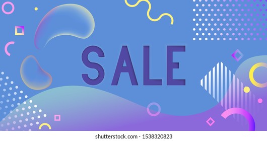 Sale banner template. Abstract shapes