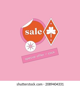 Sale banner template. Advertising poster design for beauty store, blog, social media, offers and promotion. Vector illustration. Online beauty shopping. 