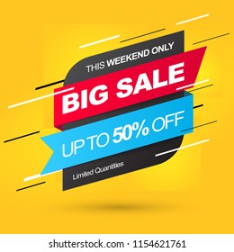 Sale banner template. Big Sale. Save up to 50% off. Vector 